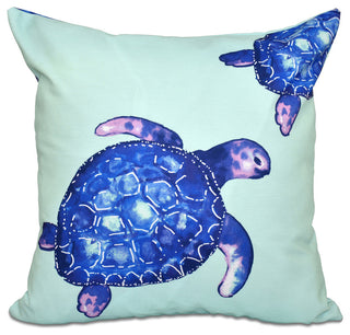Turtle Tales, Animal Print Pillow, Aqua, 16"x16"
