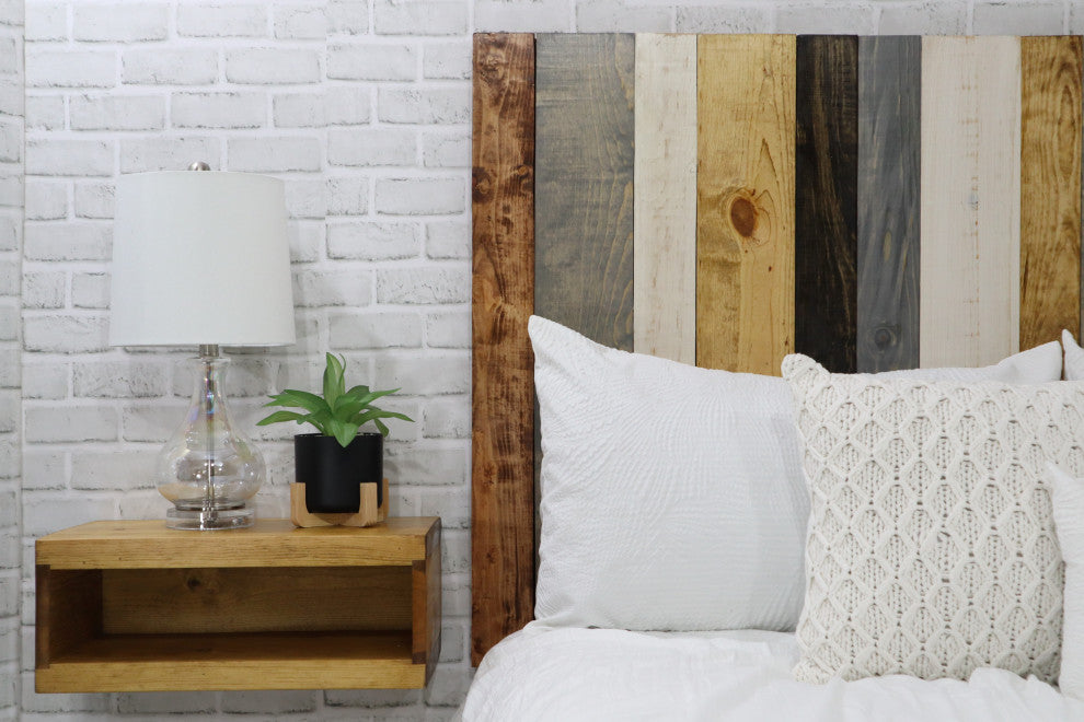 Handcrafted Headboard, Leaner Style, Rustic Mix, Twin