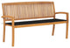 Vidaxl Stacking Garden Bench With Cushion 62.6" Solid Teak Wood