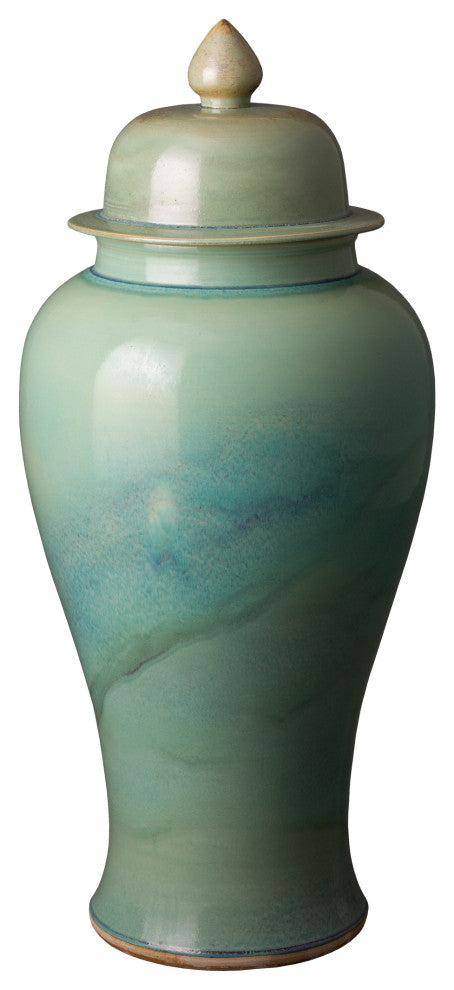 Large Temple Jar, Jade Fusion 17X39"H