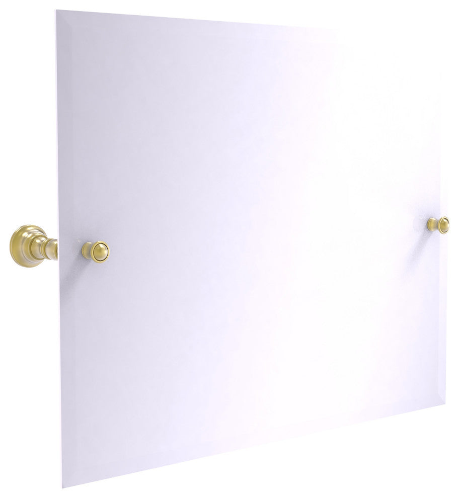 Carolina Frameless Landscape Tilt Mirror with Beveled Edge, Satin Brass