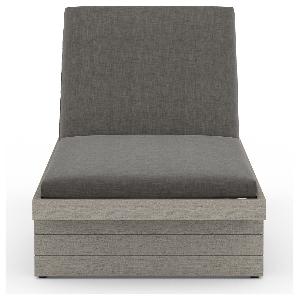 Leroy Outdoor Chaise Lounge-Grey/Chrcl