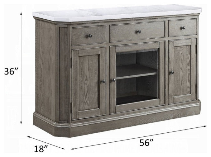 Zumala Server, Marble and Weathered Oak