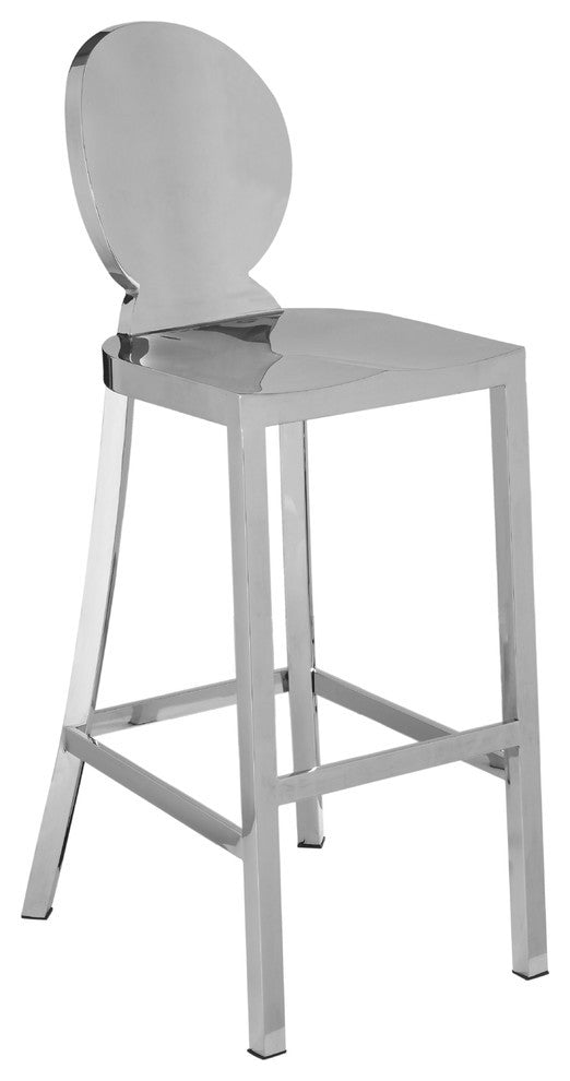 Maddox Kitchen Bar Stool, Chrome Stainless Steel