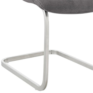 Armen Living Pacific 20" Fabric Dining Armless Chair in Gray/Steel (Set of 2)
