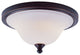 Rubbed Oil Bronze And White Opal Glass Parlor Bell Flush Ceiling Light