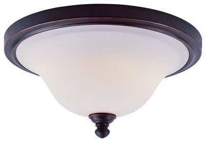 Rubbed Oil Bronze And White Opal Glass Parlor Bell Flush Ceiling Light