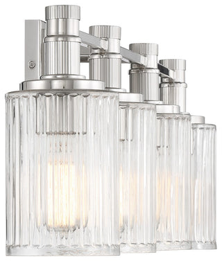 Concord 4-Light Bathroom Vanity Light, Silver and Polished Nickel