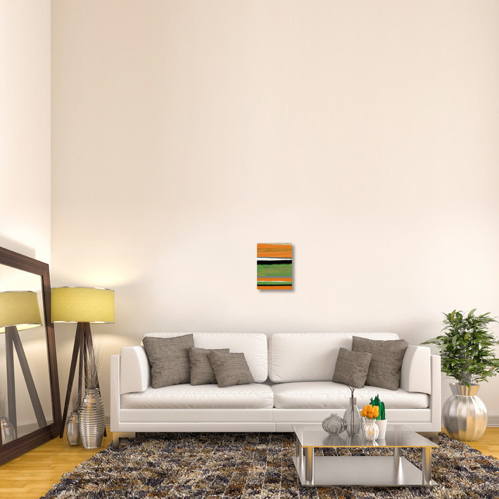 "Orange And Green Abstract 2" Fine Art Print