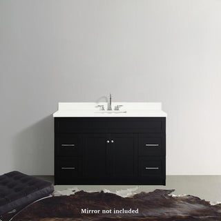 Ariel Hamlet 55" Black Modern Single Sink Vanity Set, No Mirror
