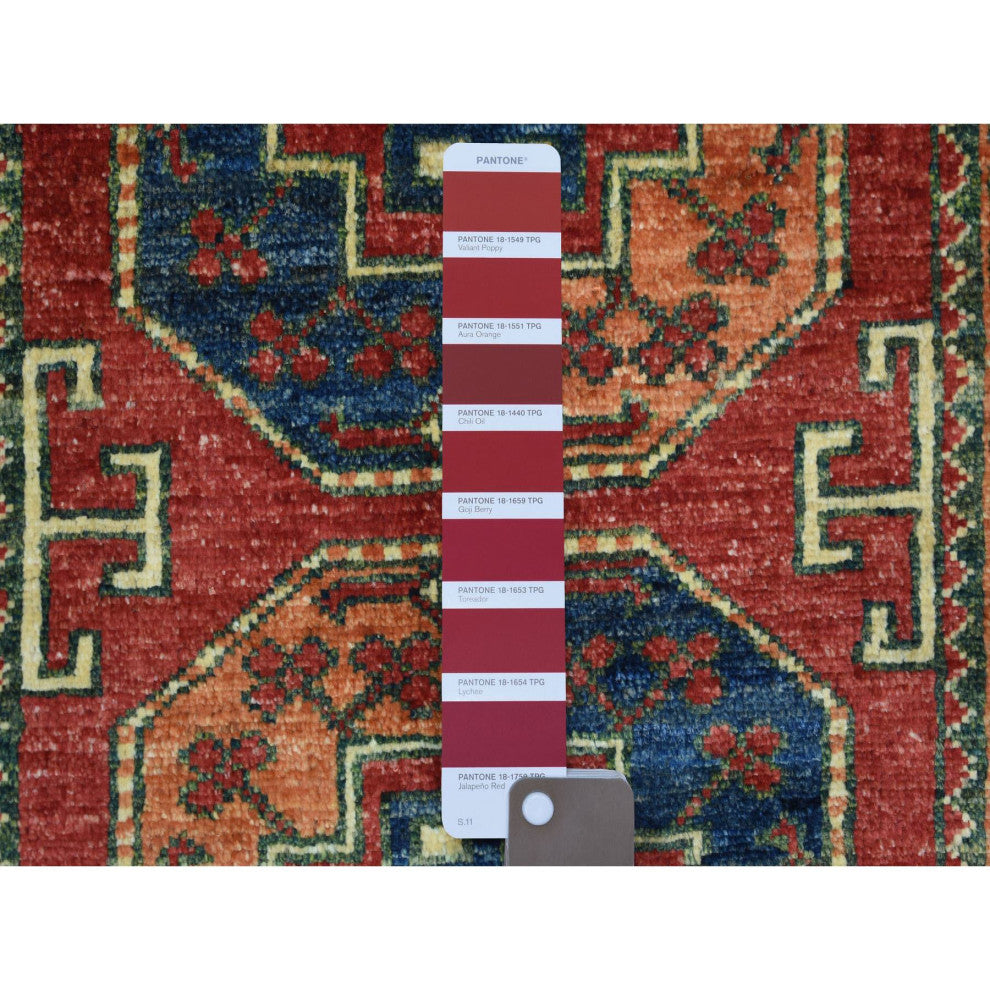 Brick Red with Elephant Feet Design, Pure Wool Hand Knotted Rug, 2'0" x 2'10"