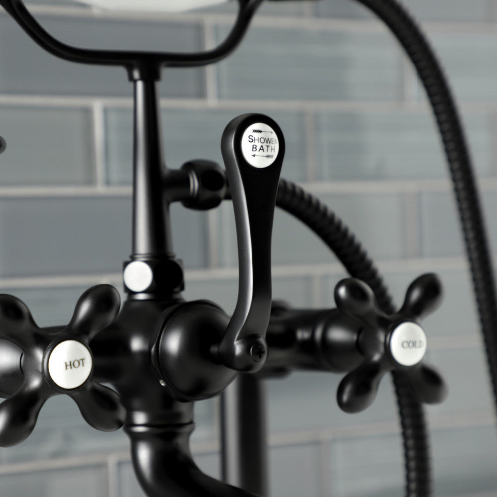 AE109T0 Deck Mount Clawfoot Tub Faucet, Matte Black
