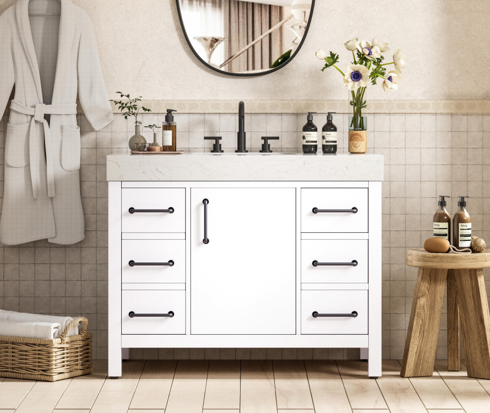 Home Living 42" Single Bathroom Vanity, White