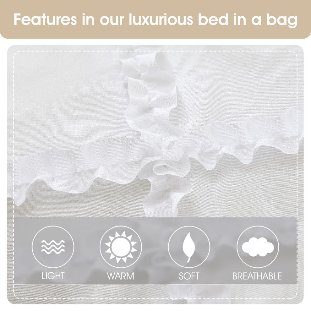 Alissar 7 Piece Comforter Set, White, King