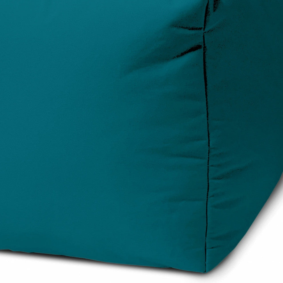 17  Cool Dark Teal Solid Color Indoor Outdoor Pouf Cover
