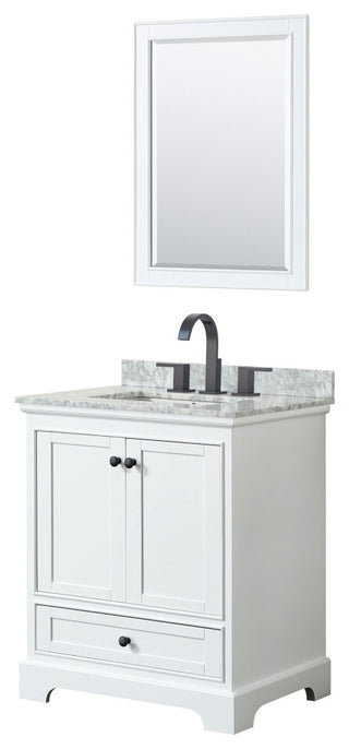 Wyndham Collection WCS202030SCMUNSM24 Deborah 30\" - White / White Carrara