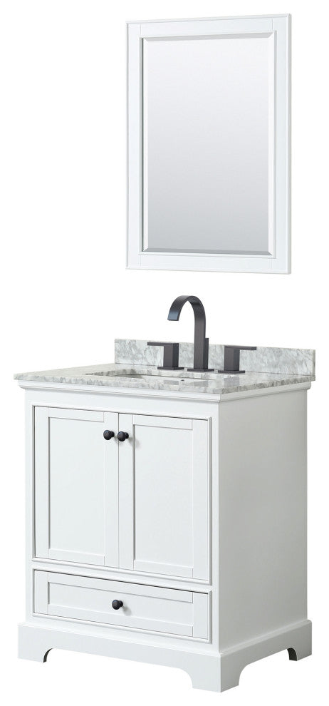 Wyndham Collection WCS202030SCMUNSM24 Deborah 30\" - White / White Carrara