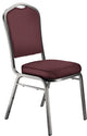 NPS 9300 Fabric Stack Chair, Diamond Burgundy Seat/Silvervein Frame