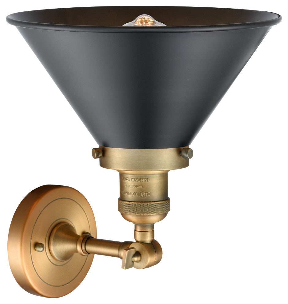 Briarcliff 1 Light Sconce, Brushed Brass, Matte Black