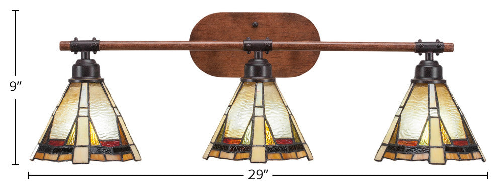 Blacksmith 3-Light Bath Bar, Zion Art
