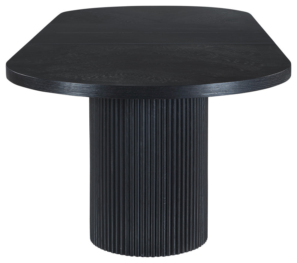 Belinda Oak Wood Dining Table, Black