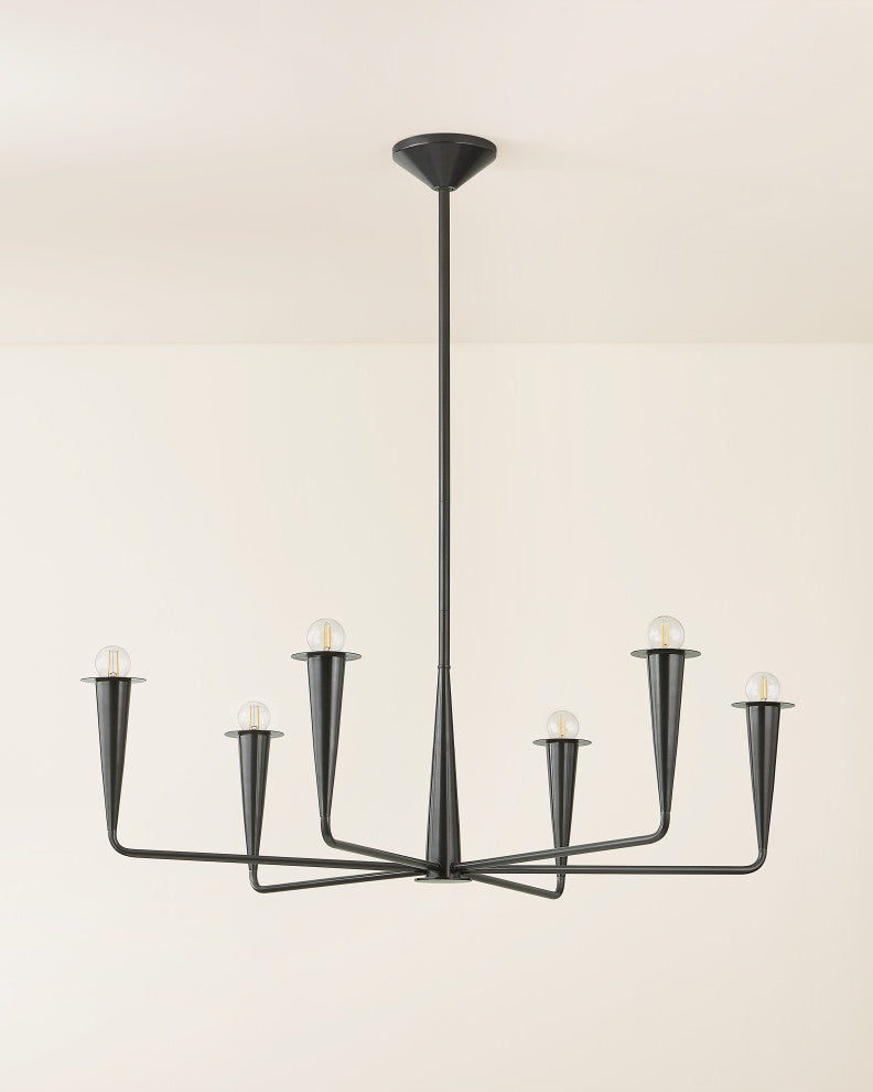 Danna 39.75" Wide 6-Light Old Bronze Chandelier