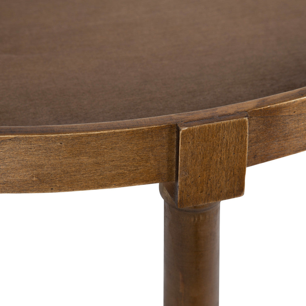 Bellport Wood Console Table with Shelf, Rustic Brown, 30x14x30