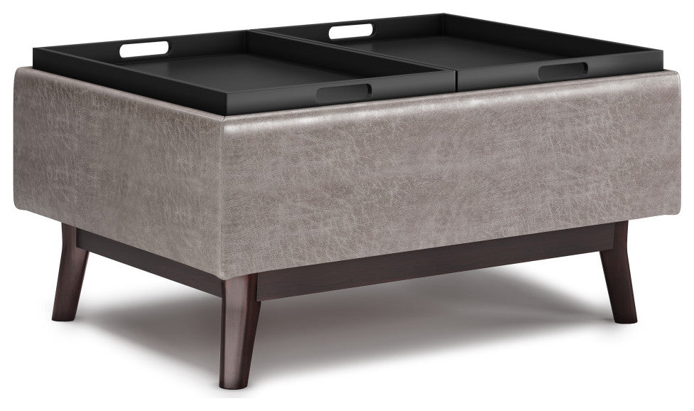 Owen Tray Top Small Coffee Table Storage Ottoman