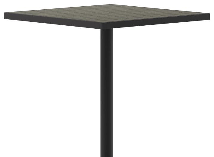 Lark Commercial Grade 32" Square Outdoor Bar Height Table, Gray Wash