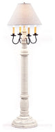 General James Wood Floor Lamp Linen Shade USA Handmade, White