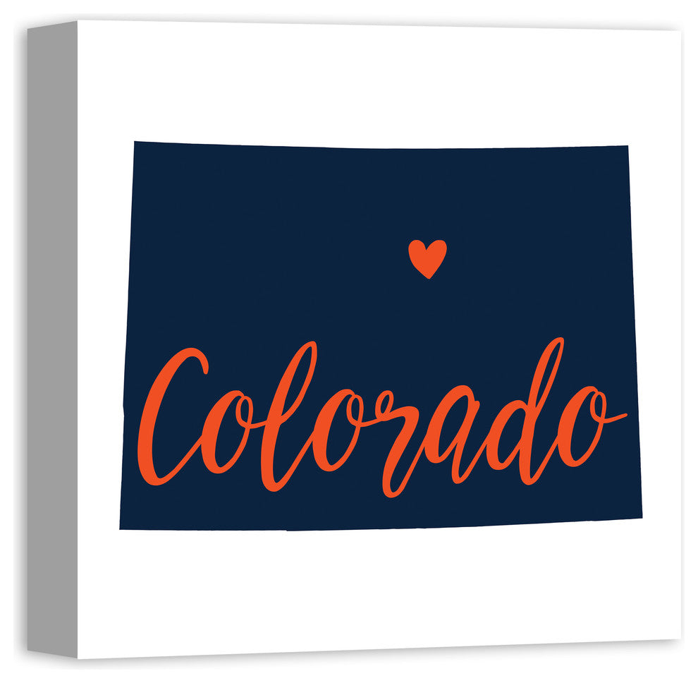Blue and Orange Colorado Pride 16x16 Canvas Wall Art
