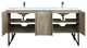 Lancy Modern 72" Rustic Acacia Double Sink Bathroom Vanity, Labaro Rose Gold Fau