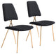 Chloe Dining Chair, Set of 2 Black & Gold