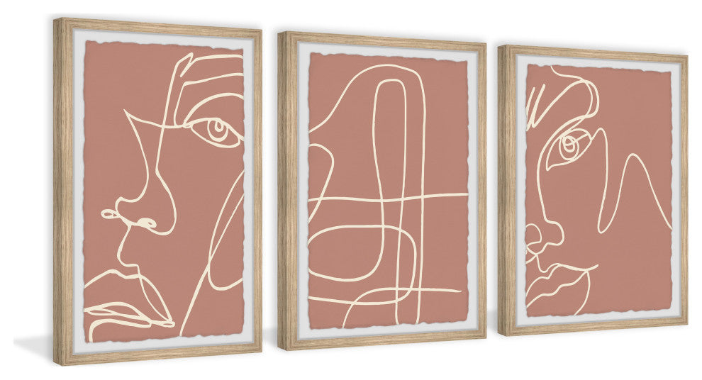 Faces of Nobody Triptych, Set of 3, 20x30 Panels