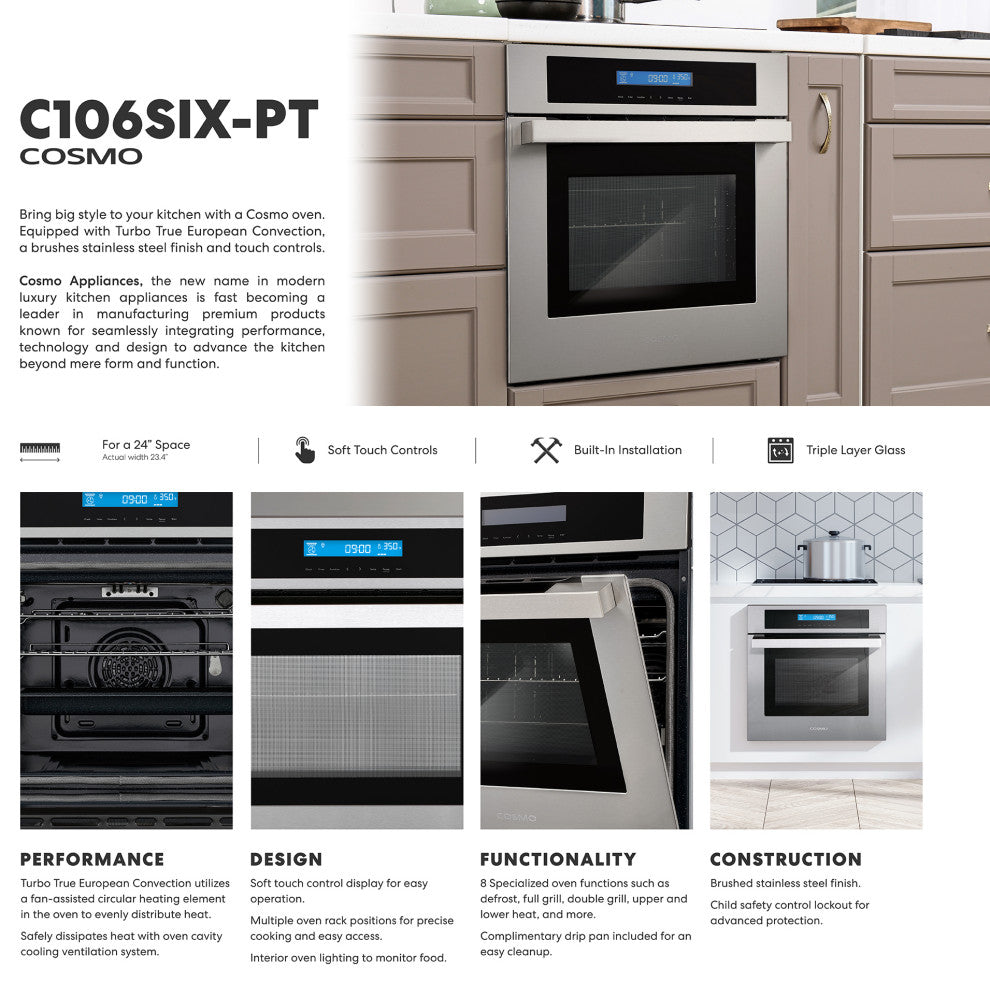 Cosmo Electric Built-In Wall Oven 24"�