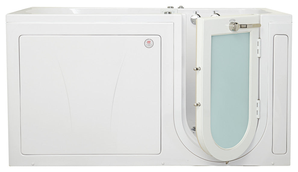 Ella Shak 36"x72" Air + Hydro + Foot Massage Walk-In tub, Outward Door, 2 Drains, No Faucet, Right Drain Heated Seat