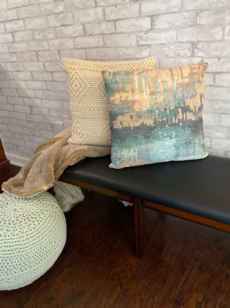 Decor Maisonette Payton Throw Pillow, Teal Green 20"x20"x4"