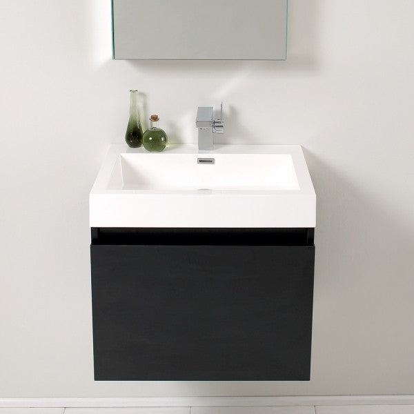 Fresca Nano 24" Black Modern Bathroom Vanity With Medicine Cabinet