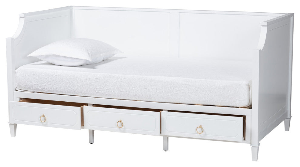 Cloe White 3-Drawer Daybed, Twin