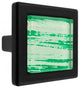 Hand Brushed Green Streaks Crystal Glass Black Metal Square Manor Knob