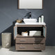Torino 36" Gray Oak Modern Bathroom Vanity With Vessel Sink, FFT9152BN