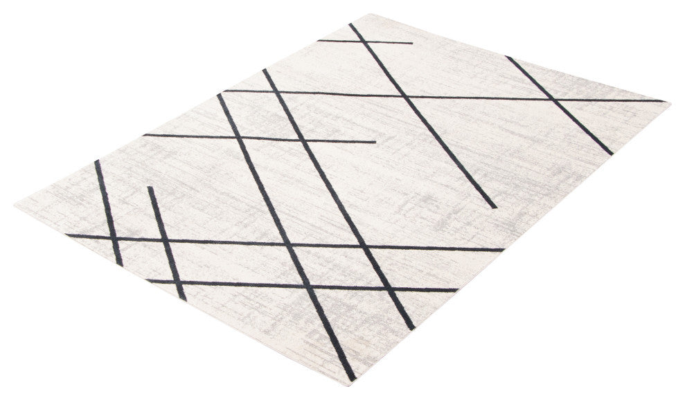 Aqua Damali Area Rug, Ivory/Blue, 8'x10'