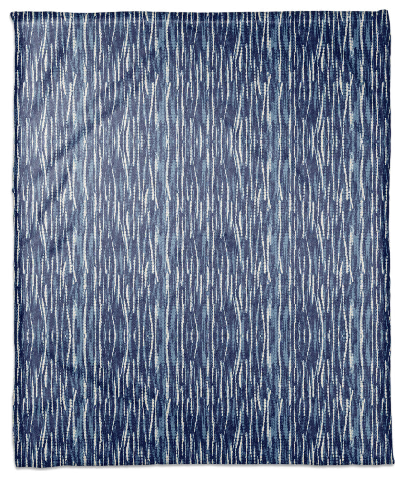 Indigo Reeds 50 x 60 Coral Fleece Blanket