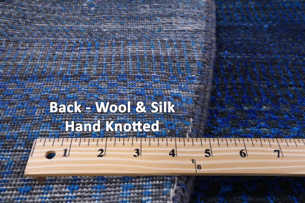 9' Round Hand-Knotted Wool and Silk Super Savannah Gabbeh Rug Q6872