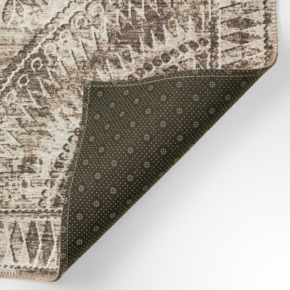 Indoor/Outdoor Sedona SN7 Taupe Machine Washable 2'3" x 12' Runner Rug