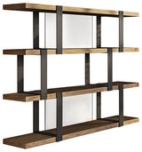 Modrest Brewer Modern Walnut and Black Bookshelf