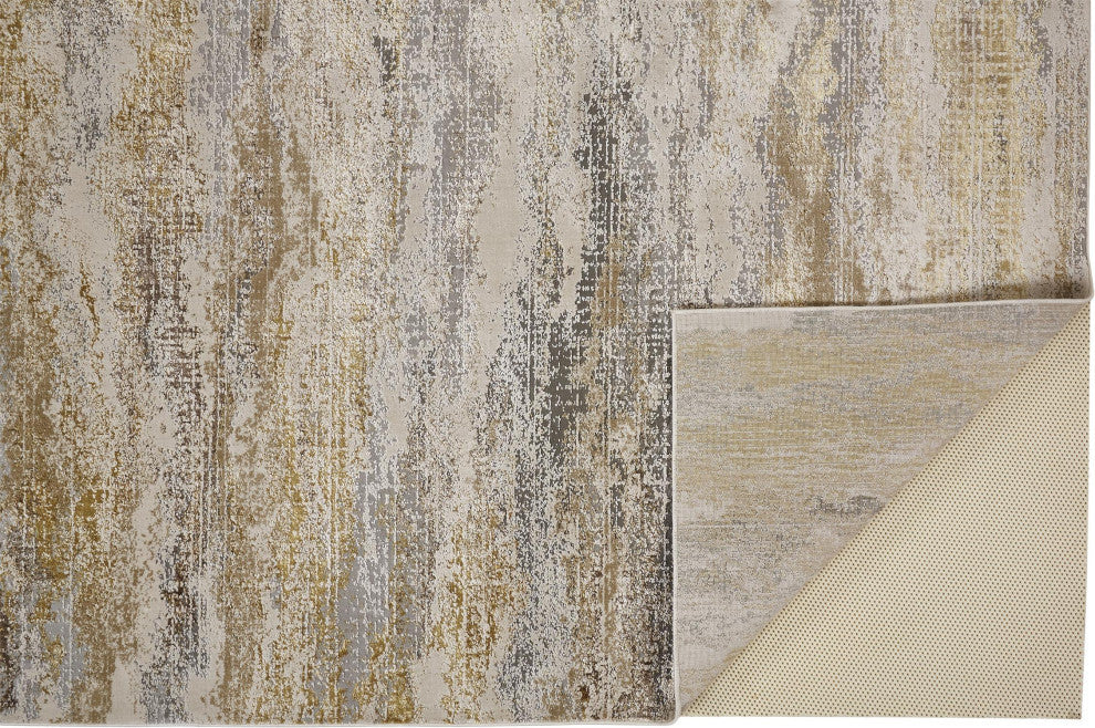 Weave & Wander Tripoli Lux Modern Rug, Gold/Gray, 6'7"x9'6"