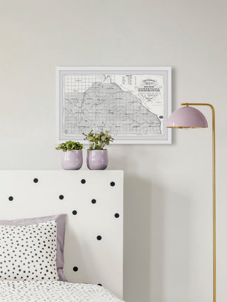 "Minnesota Map" Framed Painting Print, 18x12