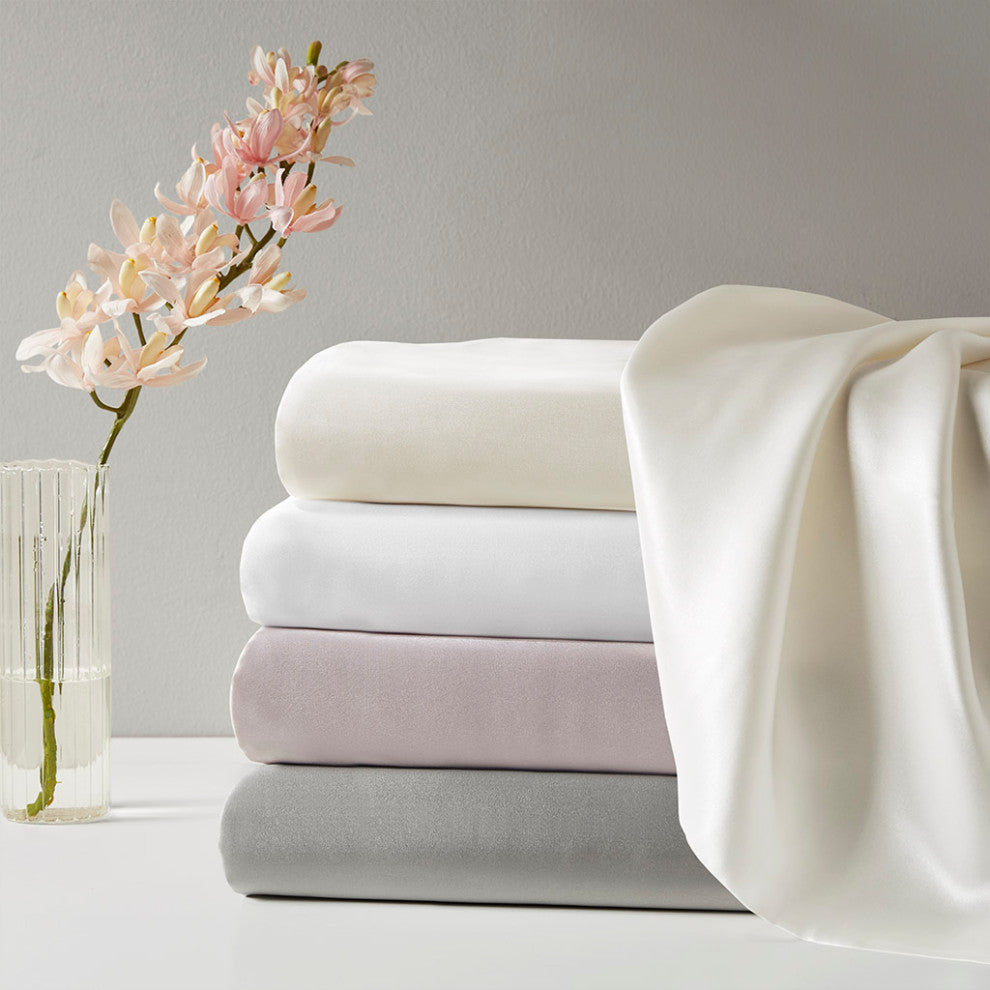 Madison Park Mulberry Silk Luxury Single Pillowcase, Lavender, King