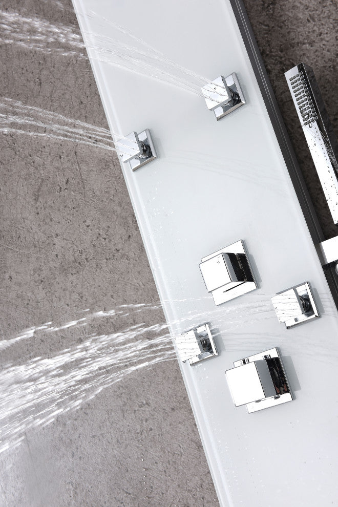 ANZZI Jaguar 60" 6-Jetted Full Body Shower Panel, White